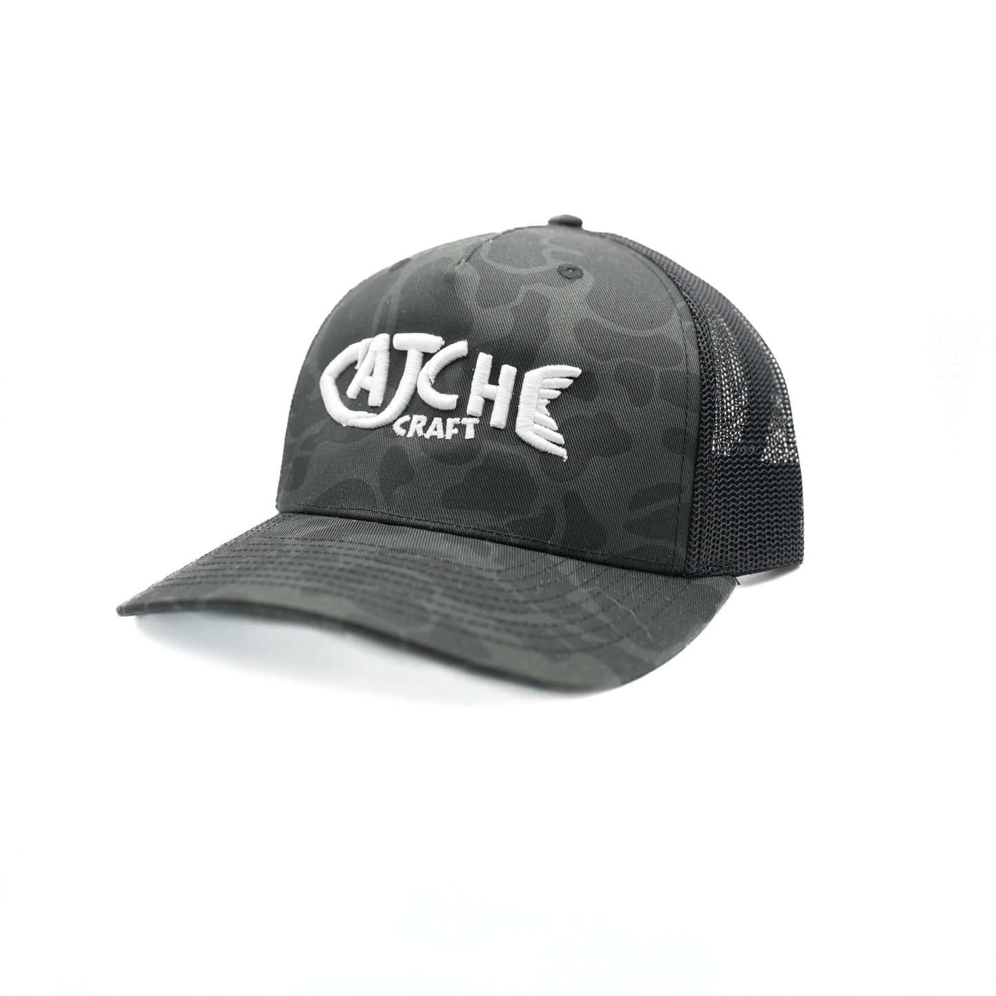 Black Camo Catch Craft Hat