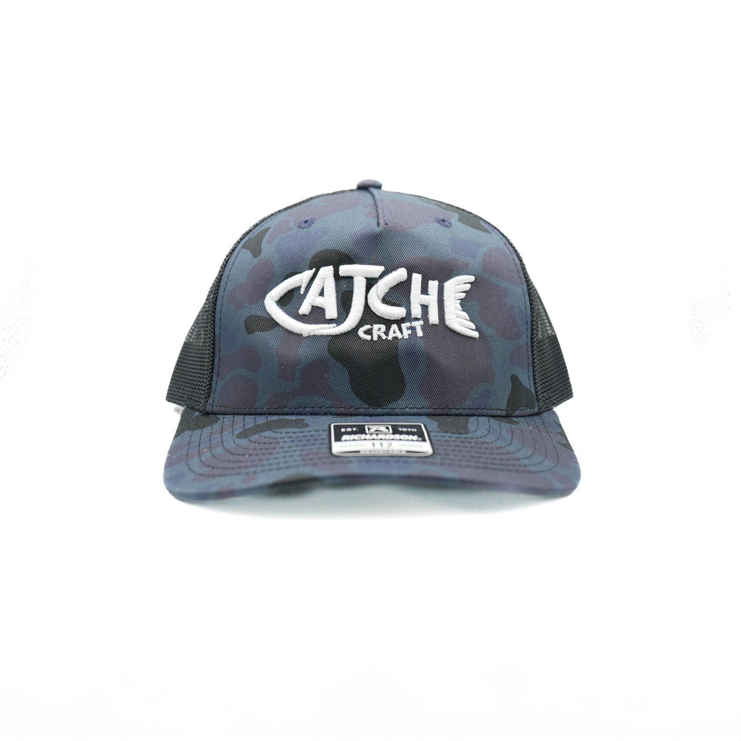 Blue Camo White Logo Hat