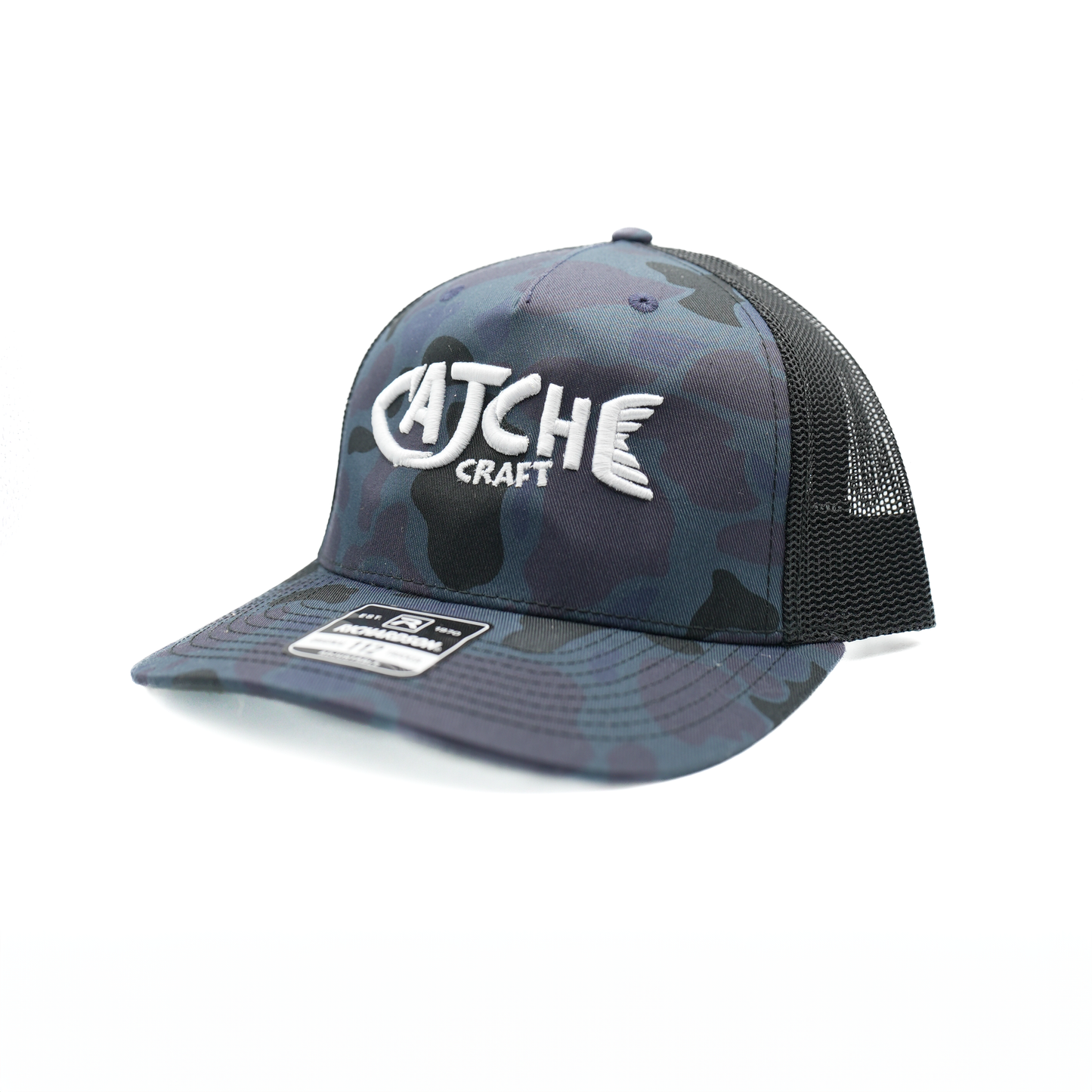 Blue Camo White Logo Hat