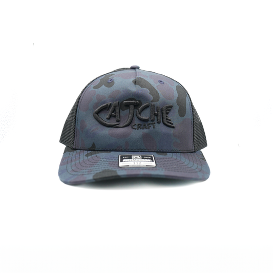 Blue Camo Black Logo Hat