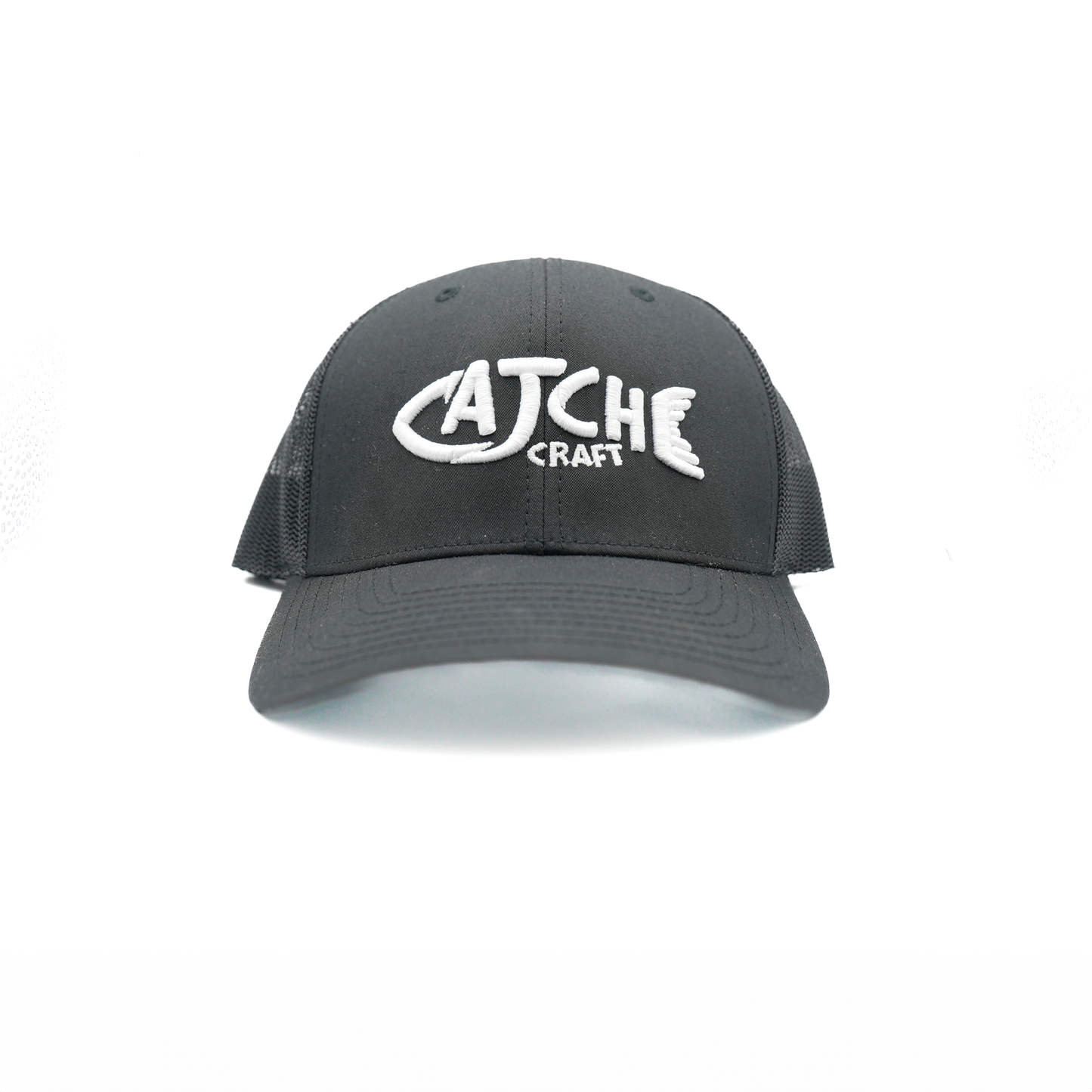 Solid Black White Logo Hat