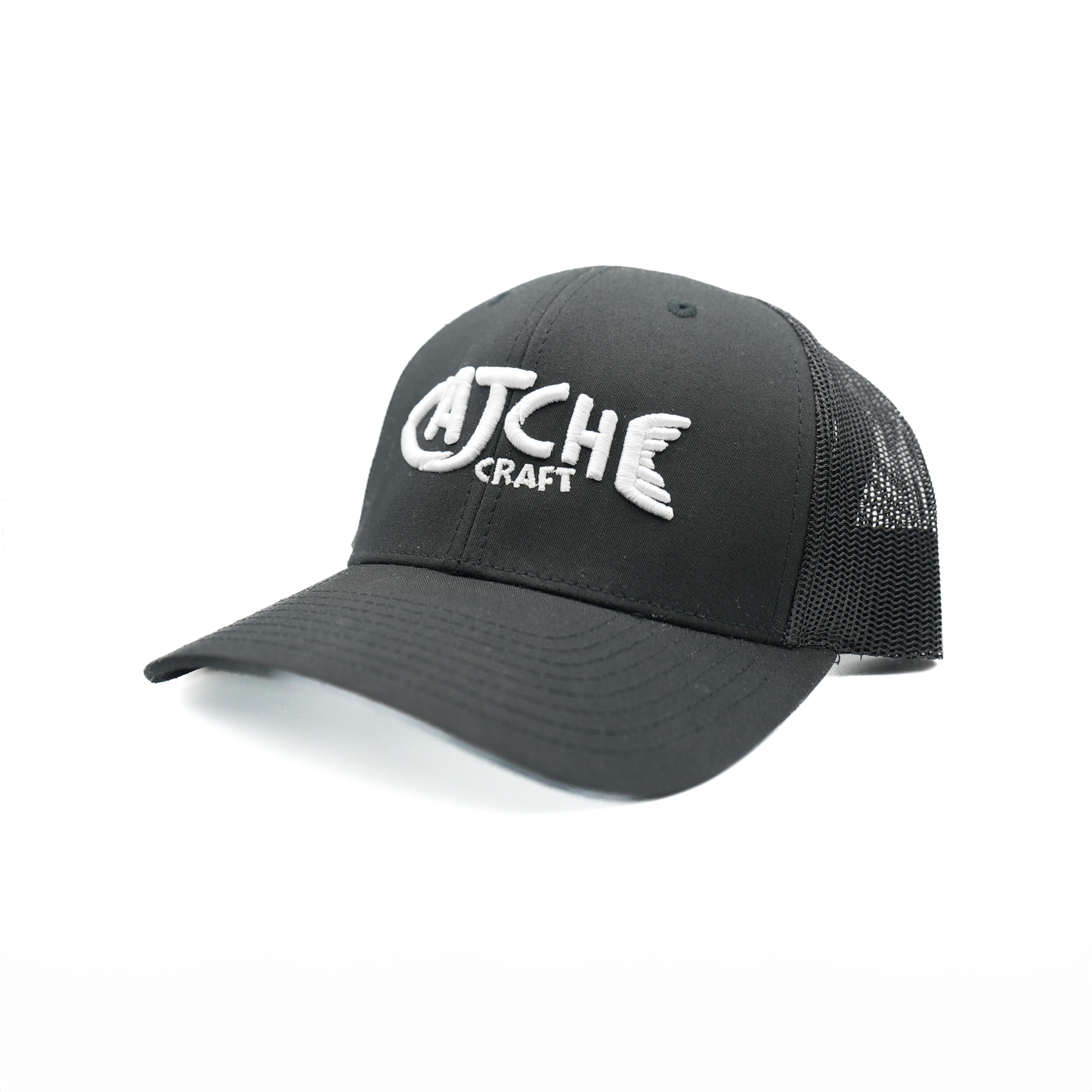 Solid Black White Logo Hat
